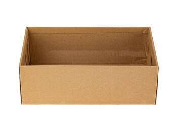 Wall Mural - Cardboard box without lid. Isolated on a white background.
