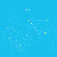 Aufkleber - Atom geometric structure. Abstract polygonal with connecting dots and lines. Global connect element. Data concept vector