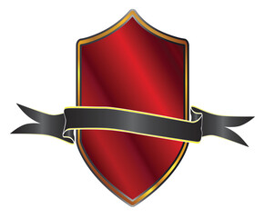 Wall Mural - Red Shield And Ribbon