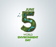 canvas print picture - Beat plastic pollution - World Environment day 2023 concept 3d design. Happy Environment day, 05 June. World map with Environment day text 3d background illustration. 