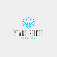 Wall Mural - Creative beauty pearl shell jewelry logo design concept illustration idea