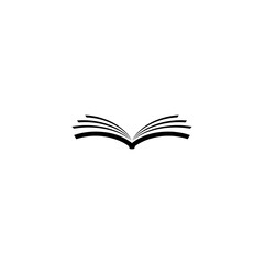 Poster - Open book sign icon or logo design isolated on white background