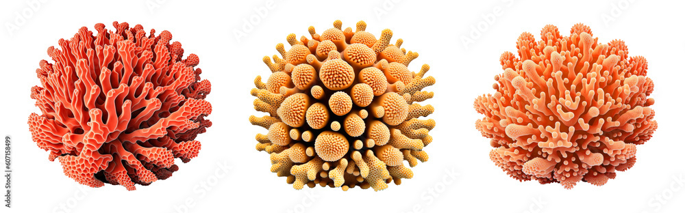 Coral Reef Set Isolated on Transparent Background - Generative AI Stock ...