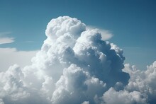 Giant Cumulus Cloud Towering Over Smaller Clouds In The Sky Generative AI