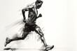 © Cheport - Running man, side view. Charcoal drawing, generative art