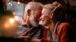 © PETR BABKIN - Elderly couple smiling at each other. Generative Ai.