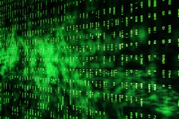 emerald emanation: matrix code wallpaper in green, generative ai