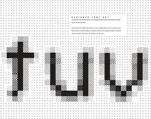 Wall Mural - Creative Bitmap designer font set - y,u,v