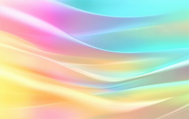 Wall Mural - Pastel Rainbow Colors Gradient Waves Abstract Background. Created with Generative AI Technology