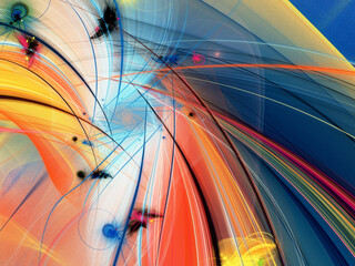blue and red abstract fractal background 3d rendering illustration