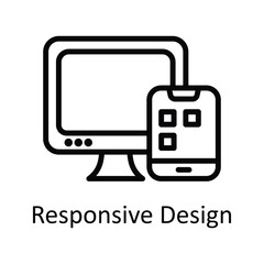 Responsive Design Vector  outline Icon Design illustration. Seo and web Symbol on White background EPS 10 File