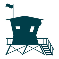 Wall Mural - Lifeguard Tower icon. Station beach building illustration