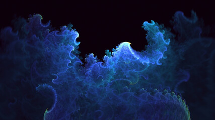 Wall Mural - 3D rendering abstract colorful fractal light background
