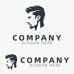 Handsome male figure head logo, menswear shop, clothing shop, barber shop