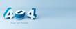 © Who is Danny - 404 page not found error concept with 3d digits on blue background, 3D Rendering