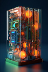 Leinwandbilder - epresenting a stylized version of a database server, exploring the intersection of technology and art.  Generative AI technology.
