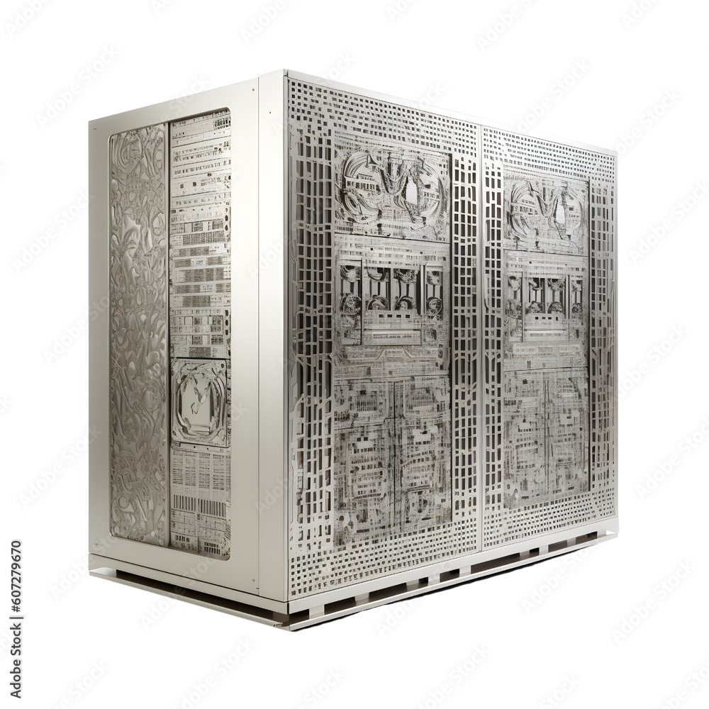Gray large Modern Super Computer on transparent background. Png file ...