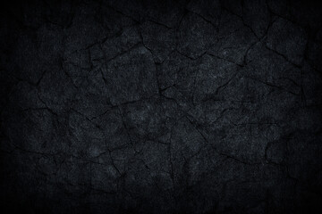 Wall Mural - black gray dark slate stone crack background or texture