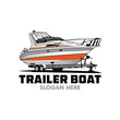 boat and trailer boat vector trailer vector boat logo design
