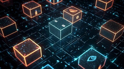 Blockchain technology background. Cryptocurrency Generative AI