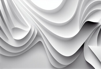 Poster - Modern white abstract shapes background. Generate Ai