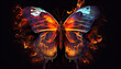 © AI_images - Bright Fiery Butterfly. Generate Ai.