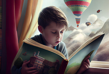 Wall Mural - Kid book imagination. Generate Ai.