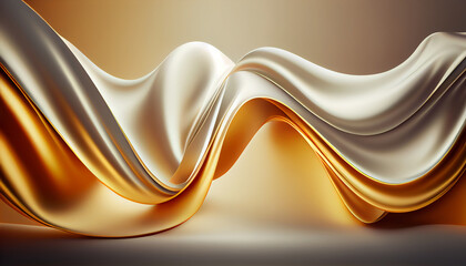 Poster - Elegant Silk Wave Background. Generate Ai.