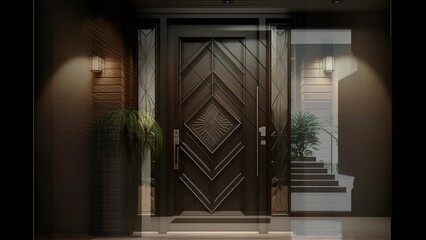 Wall Mural - Home entrance door, creative modern style. Generative AI pictures