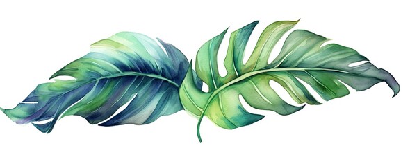 set of tropical leaves and flowers isolated on white background. highly detailed plant collection. g
