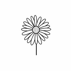 Poster - Single Daisy Flower Minimalist Line Art Illustration