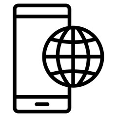 Wall Mural - Browser smartphone line icon, use for website mobile app presentation