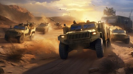 Wall Mural - Military Cover The Convoy Game Artwork