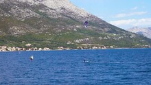 Kitebording In Adratic Sea Near Korcula- Croatia