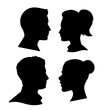 © Doharma - Silhouette man and woman symbol vector. Black and white outline man and woman vector