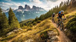Mit Vollgas die Bergwelt erkunden: Mountainbiker auf rasanter Fahrt