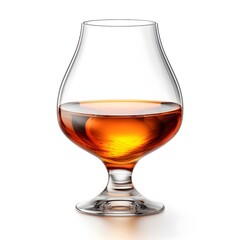 glass of brandy isolated on white background