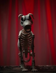 Wall Mural - Spooky skeleton dog decorated in Halloween