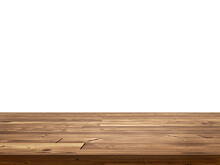 Empty Wooden Table Front View Isolated PNG Transparent