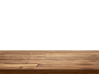 Wall Mural - empty wooden table front view isolated PNG transparent