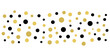 Abstract dotted border, black and gold dots background.