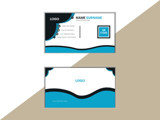 title double-sided creative business card template. portrait and landscape orientation. horizontal a