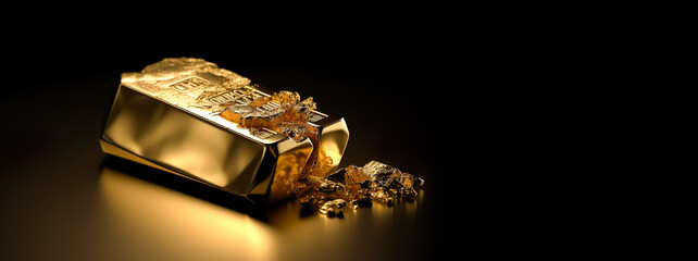 Gold bar melting with investment value concepts.money wealth.financial economy and asset.generative ai technology