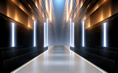 Wall Mural - fashion runway stage background with light effect