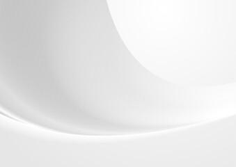 Abstract white grey blurred wave background. Monochrome smooth vector design