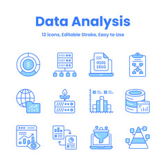 Wall Mural - carefully crafted data analysis and statistics icons, download this premium vectors easy to use