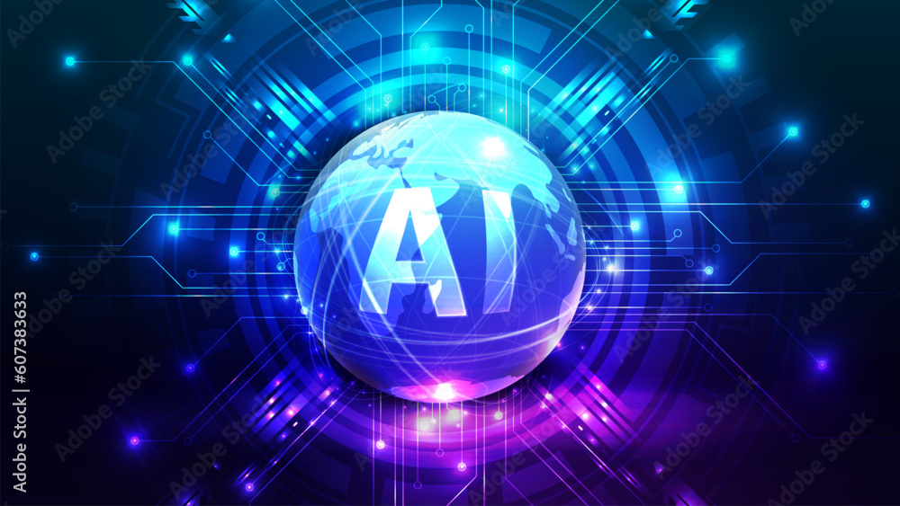 Background with artificial Intelligence computer database concept in ...