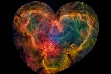 Wall Mural - heart nebula with swirling colors and patterns, highlighted by nearby star, created with generative 