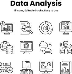 Wall Mural - carefully crafted data analysis and statistics icons, download this premium vectors easy to use