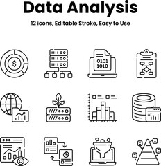 Wall Mural - carefully crafted data analysis and statistics icons, download this premium vectors easy to use